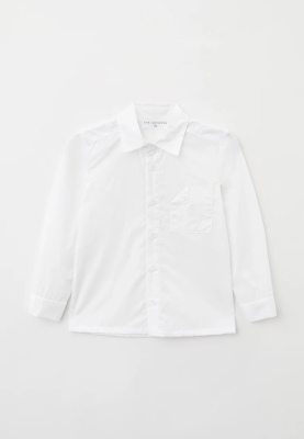 Рубашка Трей  белая школьная с длинными рукавами