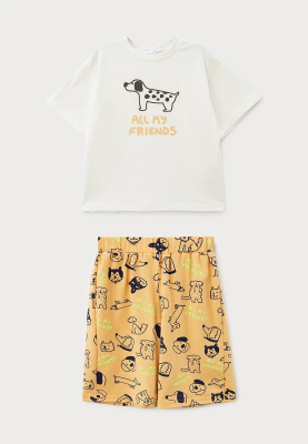 Пижама для мальчика с шортами принт собачки