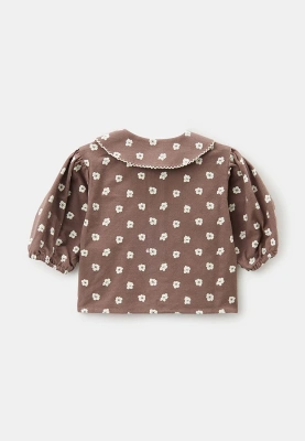 Блузка для малышей из фланели с круглым воротником 