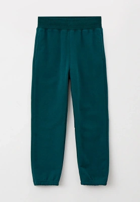 Костюм с брюками на широкой резинке и удлиненным худи в темно-зеленом цвете