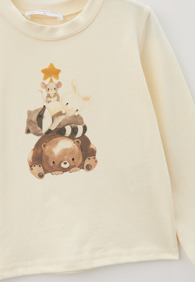 Пижама из хлопка с печатным рисунком с животными  