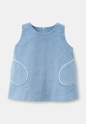 Платье для малышей из вельвета в голубом цвете