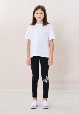 Леггинсы с бабочками в черном цвете