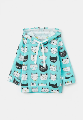 Толстовка Голливуд с капюшоном в бирюзовом цвете