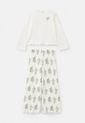 Пижама с принтом в белом цвете для девочек