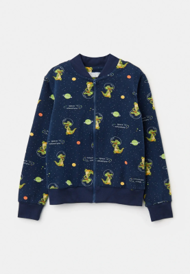 Толстовка на молнии из футера в принтом крокодилы