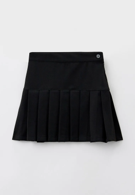 Юбка из костюмной ткани в складку в черном цвете