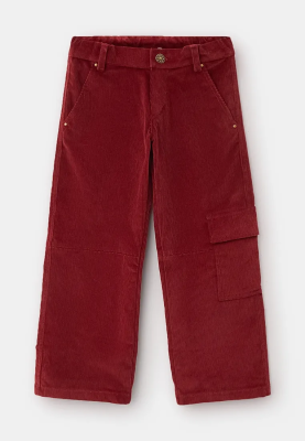 Брюки из вельвета для девочек в бордовом цвете