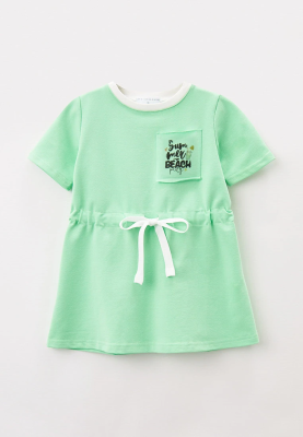 Платье короткое трикотажное с кулиской и регулируемым поясом