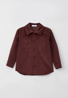 Рубашка прямого кроя из хлопкового велюра