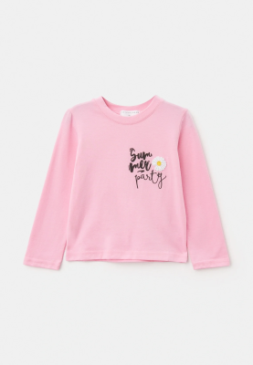 Лонгслив с пришивной деталью в розовом цвете 