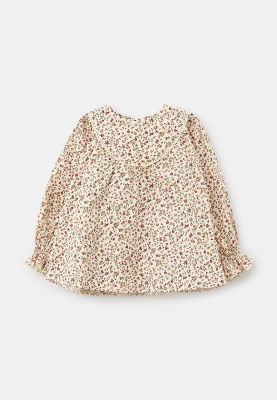 Блузка из хлопка молочного цвета 