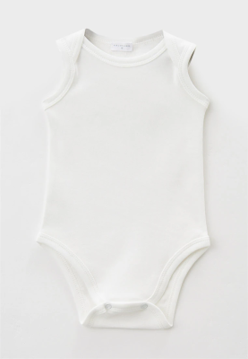 Боди без рукавов однотонный молочного цвета