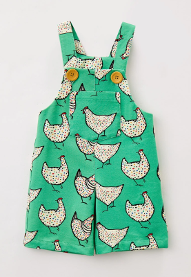 Комбинезон для малышей из футера с принтом курочки на пуговицах