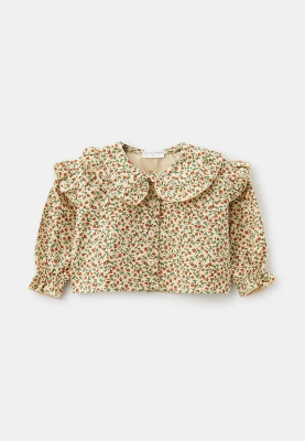 Блузка Миранда из теплого хлопка в бежевом цвете