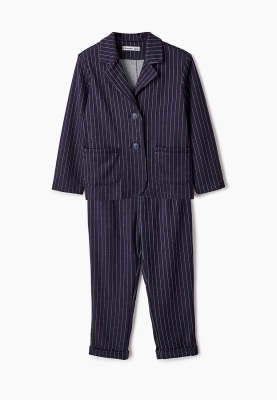 Костюм из трикотажа в полоску с укороченным брюками