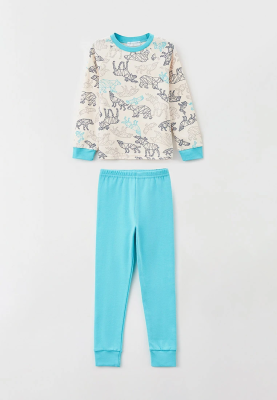 Пижама из хлопкового трикотажа с геометрическим рисунком