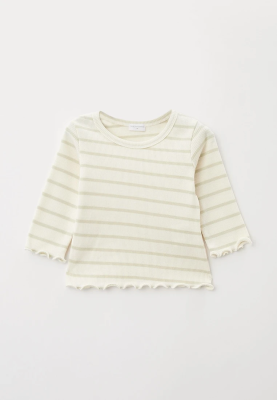 Лонгслив в полоску из трикотажа в рубчик 