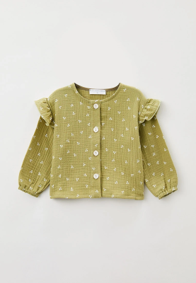 Блузка из  муслина с принтом вишенки