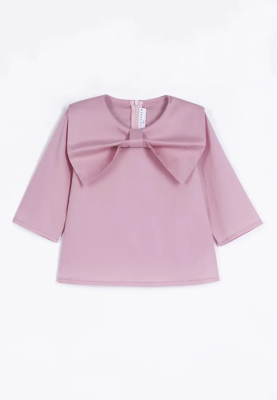 Блузка на молнии с большим бантом  