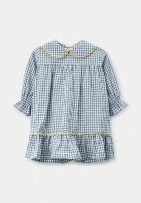 Платье Мия из хлопка в голубом и белом цвете