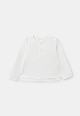 Рубашка с планкой из белого поплина