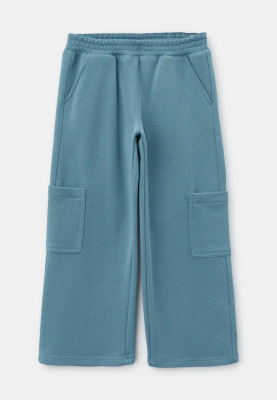 Брюки Алан из трехнитки в серо-синем цвете