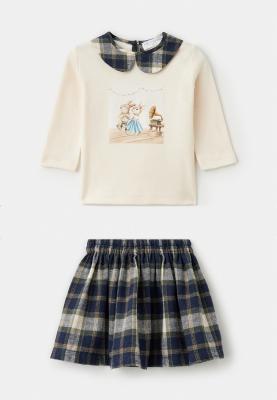 Комплект из лонгслива, юбки и повязки