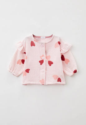 Блузка для малышей Бранда с розовыми сердечками (розовый)