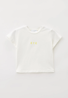 Футболка молочного цвете с лого 