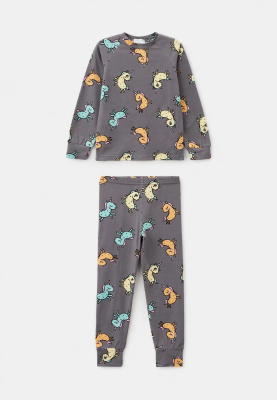 Пижама с единорожками в темно-сером цвете