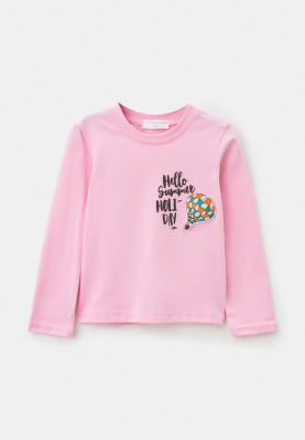 Лонгслив розовый с пришивной деталью в розовом цвете