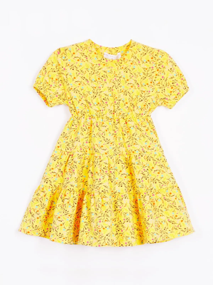 Платье приталенное с широкой юбкой из трикотажа