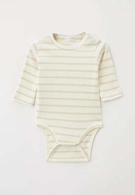 Боди в полоску из ткани в рубчик 