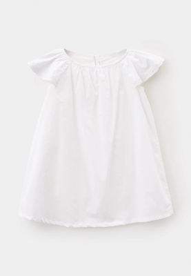 Платье из белого хлопка свободного кроя