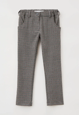 Брюки со смещенными назад боковыми швами из костюмной ткани в мелкую клетку