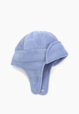 Шапка-ушанка серо-голубого цвета 