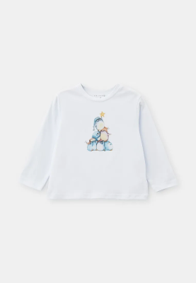 Лонгслив с принтом в белом цвете для девочек