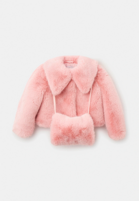 Шуба Рич из искусственного меха в розовом цвете