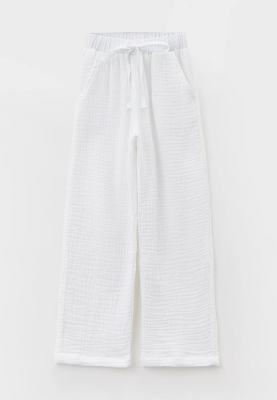 Брюки на мальчика из муслина белые 