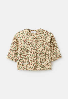 Куртка из теплого хлопка в бежевом цвете для малышей