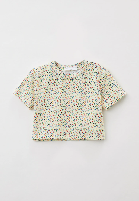 Футболка укороченные с принтом цветные крапинки