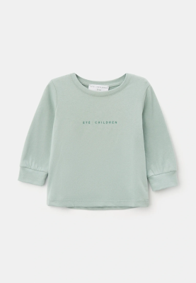 Лонгслив Мэт с принтом в серо-зеленом цвете