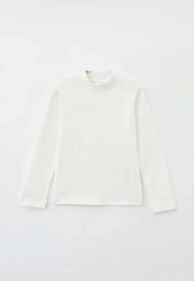 Водолазка прямого кроя их трикотажной ткани молочного цвета 