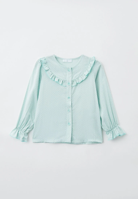 Блузка с длинными рукавами в мелкий горошек