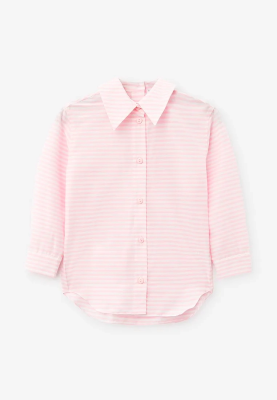 Рубашка из сорочечной ткани в полоску для девочек
