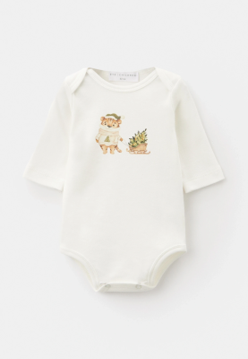 Боди Джулиан в молочном цвете с принтом