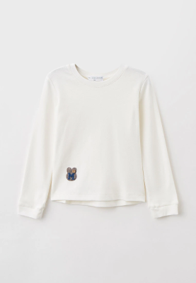 Лонгслив прямого кроя с пришивным элементом