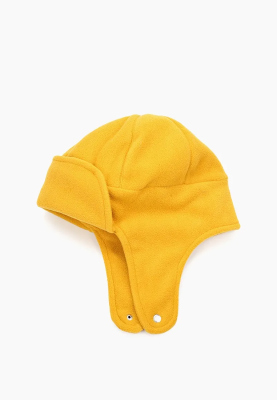 Шапка-ушанка шафранового цвета