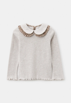 Блузка Солт со съемным воротником в бежевом цвете